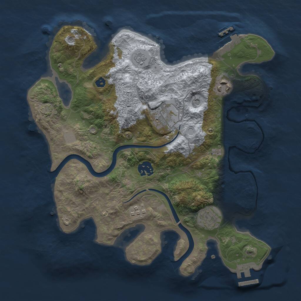 Rust Map: Procedural Map, Size: 3000, Seed: 1697196664, 11 Monuments