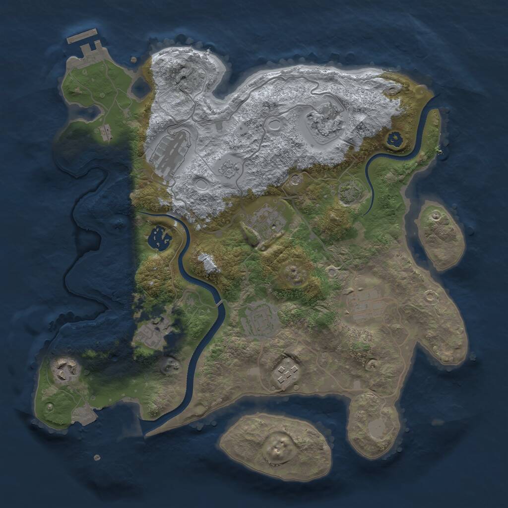 Rust Map: Procedural Map, Size: 3300, Seed: 209313797, 14 Monuments