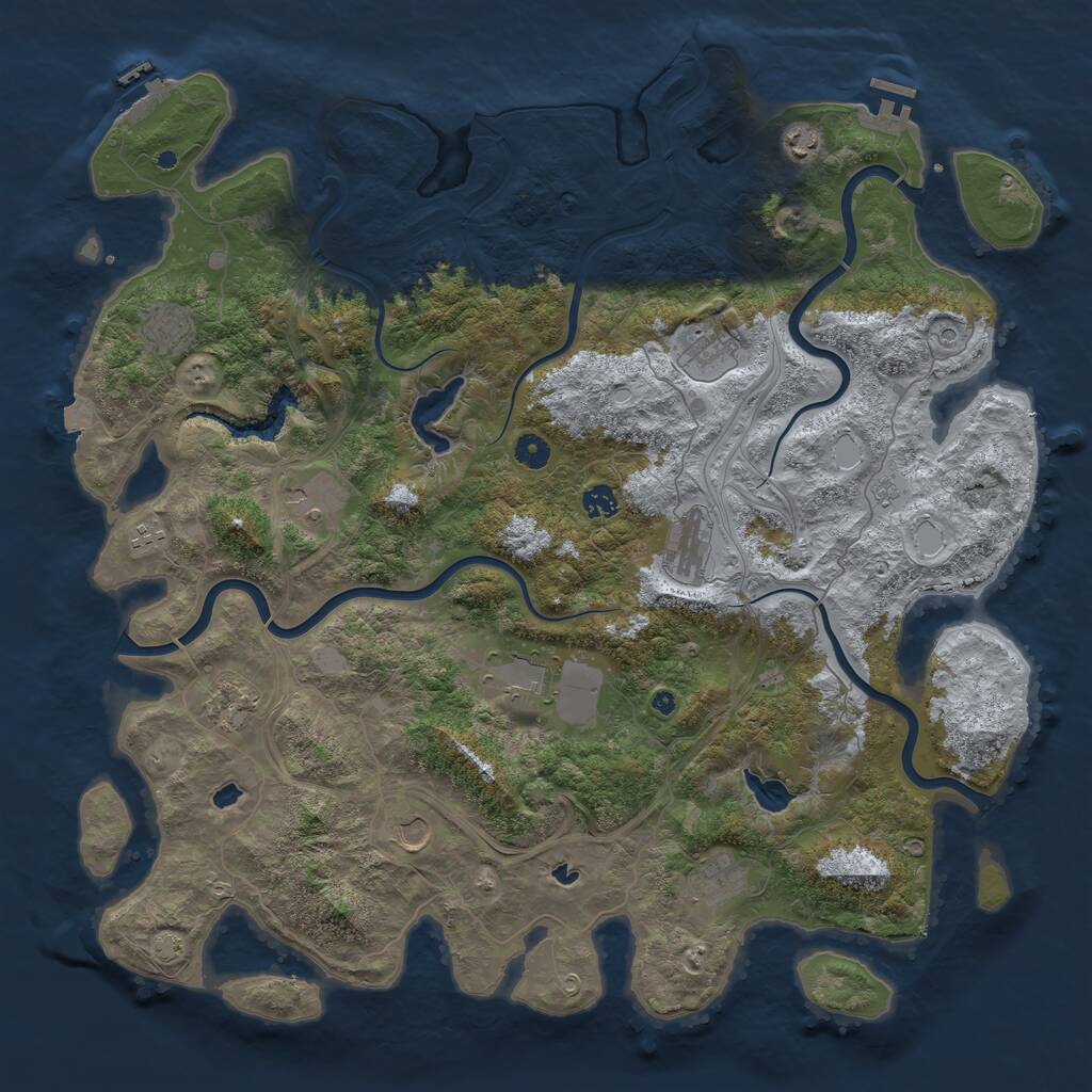 Rust Map: Procedural Map, Size: 4750, Seed: 696656013, 17 Monuments