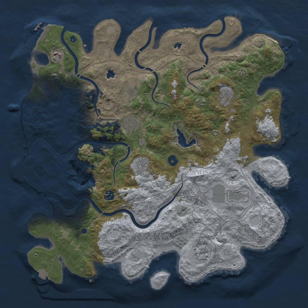 Rust Map: Procedural Map, Size: 4500, Seed: 369536023, 15 Monuments