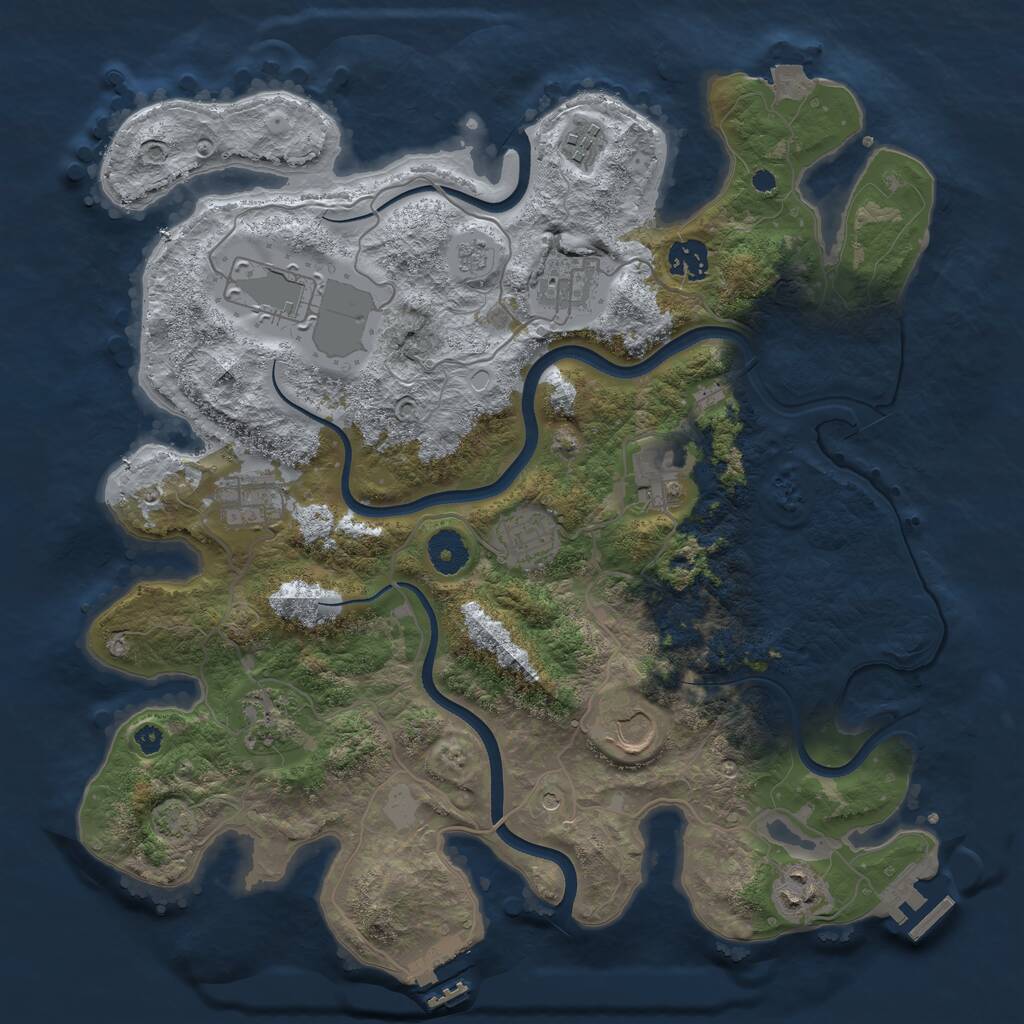 Rust Map: Procedural Map, Size: 3700, Seed: 1892982142, 16 Monuments