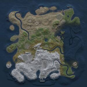 Thumbnail Rust Map: Procedural Map, Size: 3750, Seed: 413856475, 15 Monuments