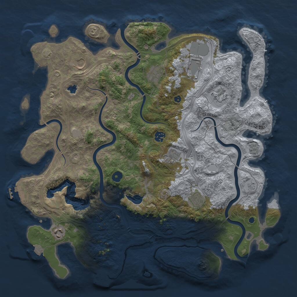 Rust Map: Procedural Map, Size: 4250, Seed: 18273645, 15 Monuments