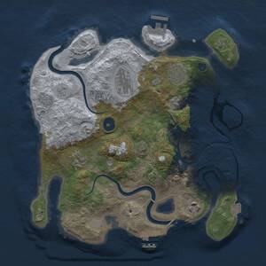 Thumbnail Rust Map: Procedural Map, Size: 3100, Seed: 1390674275, 11 Monuments