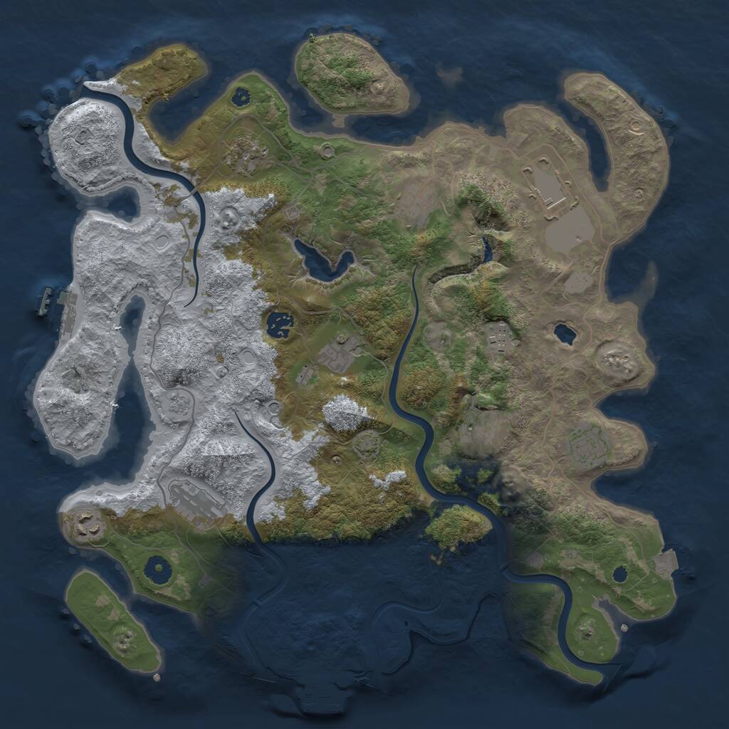 Rust Map: Procedural Map, Size: 4000, Seed: 1536491287, 16 Monuments