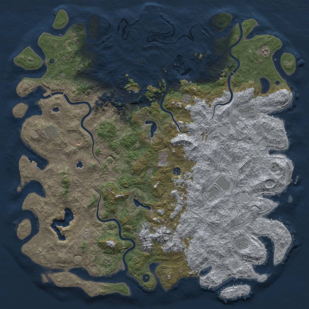 Rust Map: Procedural Map, Size: 6000, Seed: 18856, 17 Monuments