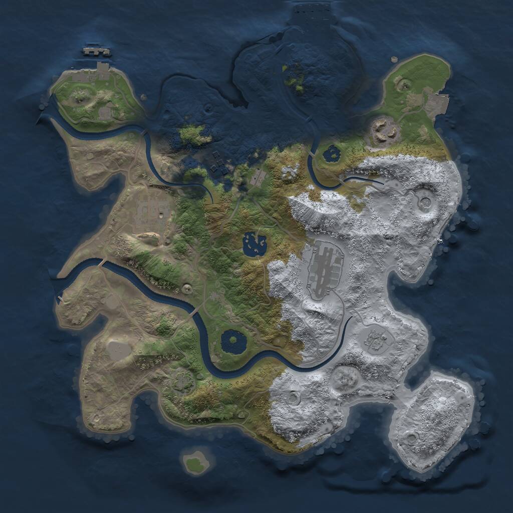 Rust Map: Procedural Map, Size: 3000, Seed: 1796309087, 11 Monuments