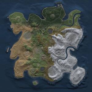 Thumbnail Rust Map: Procedural Map, Size: 3000, Seed: 1796309087, 16 Monuments
