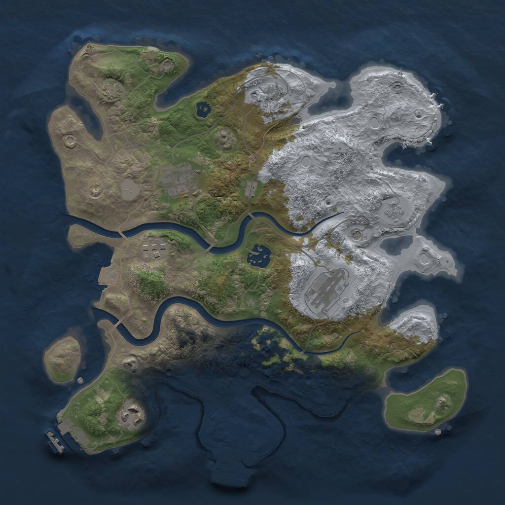 Rust Map: Procedural Map, Size: 3250, Seed: 127895710, 12 Monuments