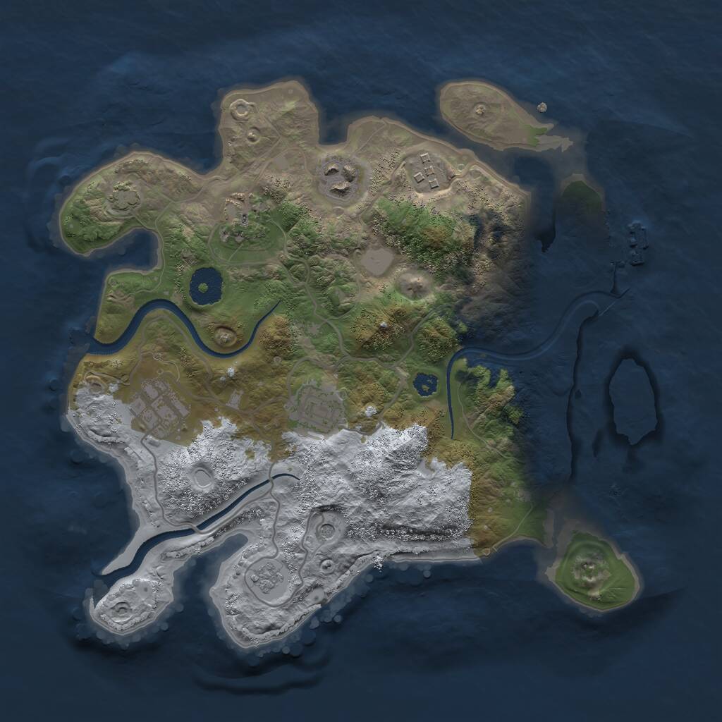 Rust Map: Procedural Map, Size: 3000, Seed: 1647575064, 10 Monuments