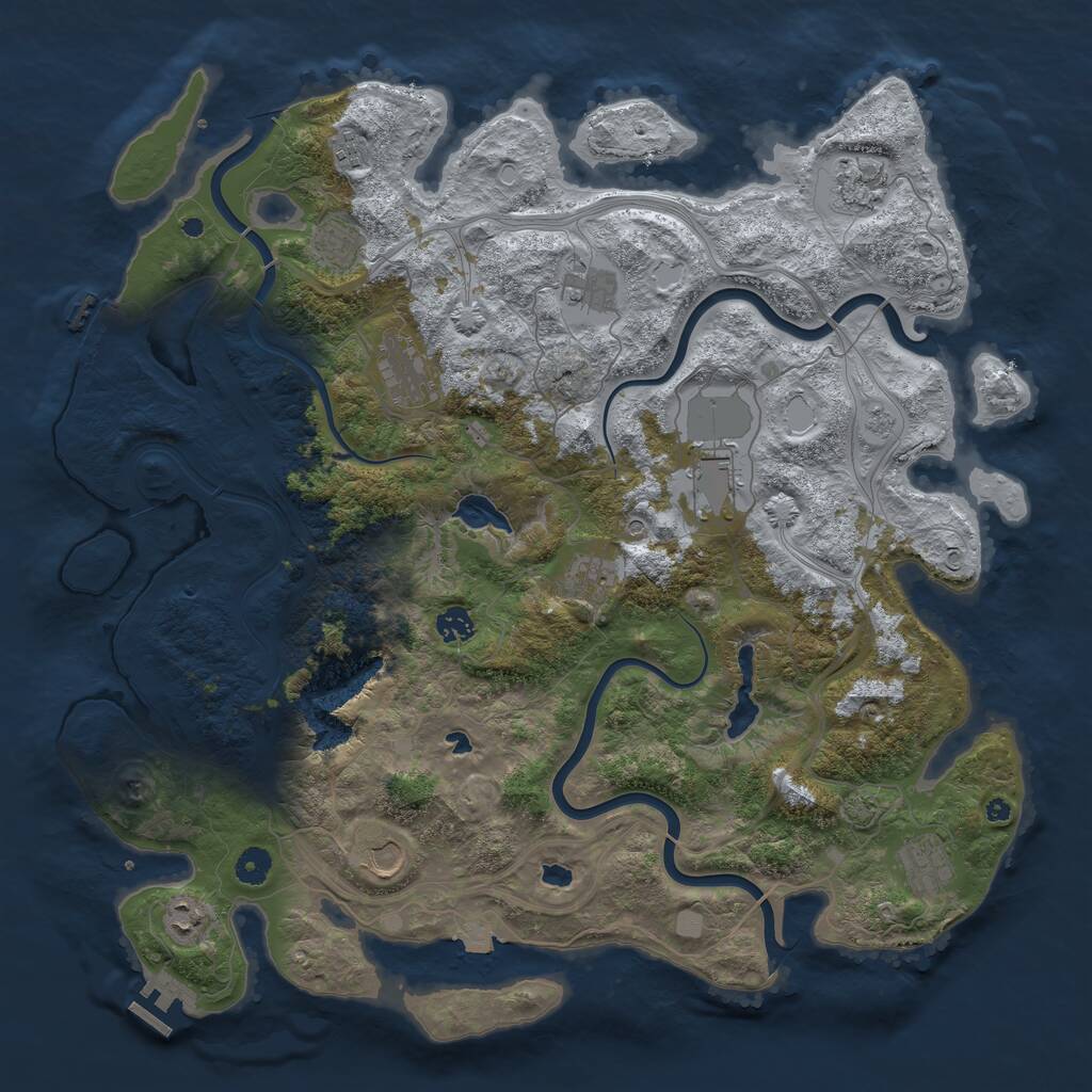Rust Map: Procedural Map, Size: 4500, Seed: 1286380284, 17 Monuments