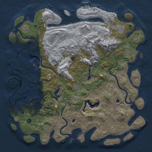 Thumbnail Rust Map: Procedural Map, Size: 5000, Seed: 1737378502, 17 Monuments