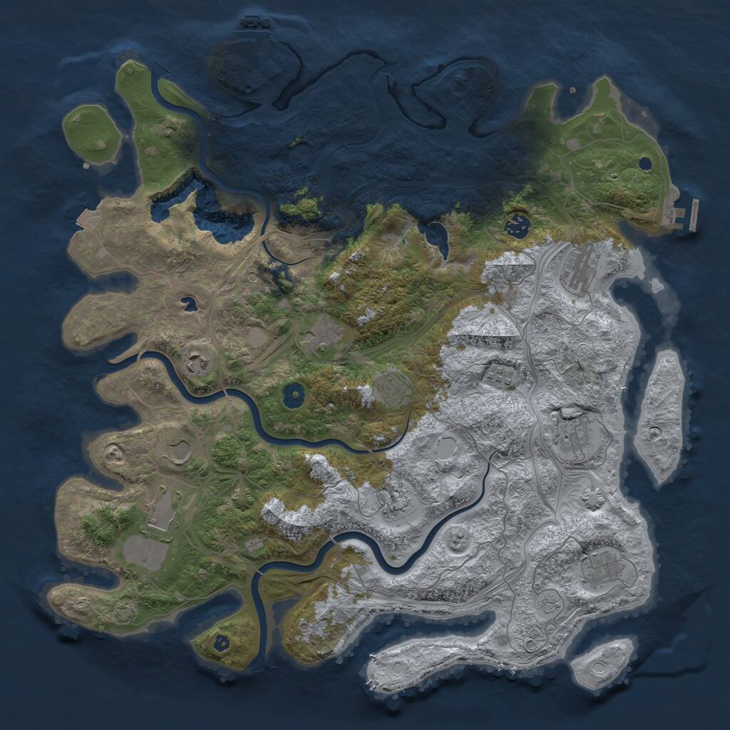 Rust Map: Procedural Map, Size: 4500, Seed: 16412404, 17 Monuments