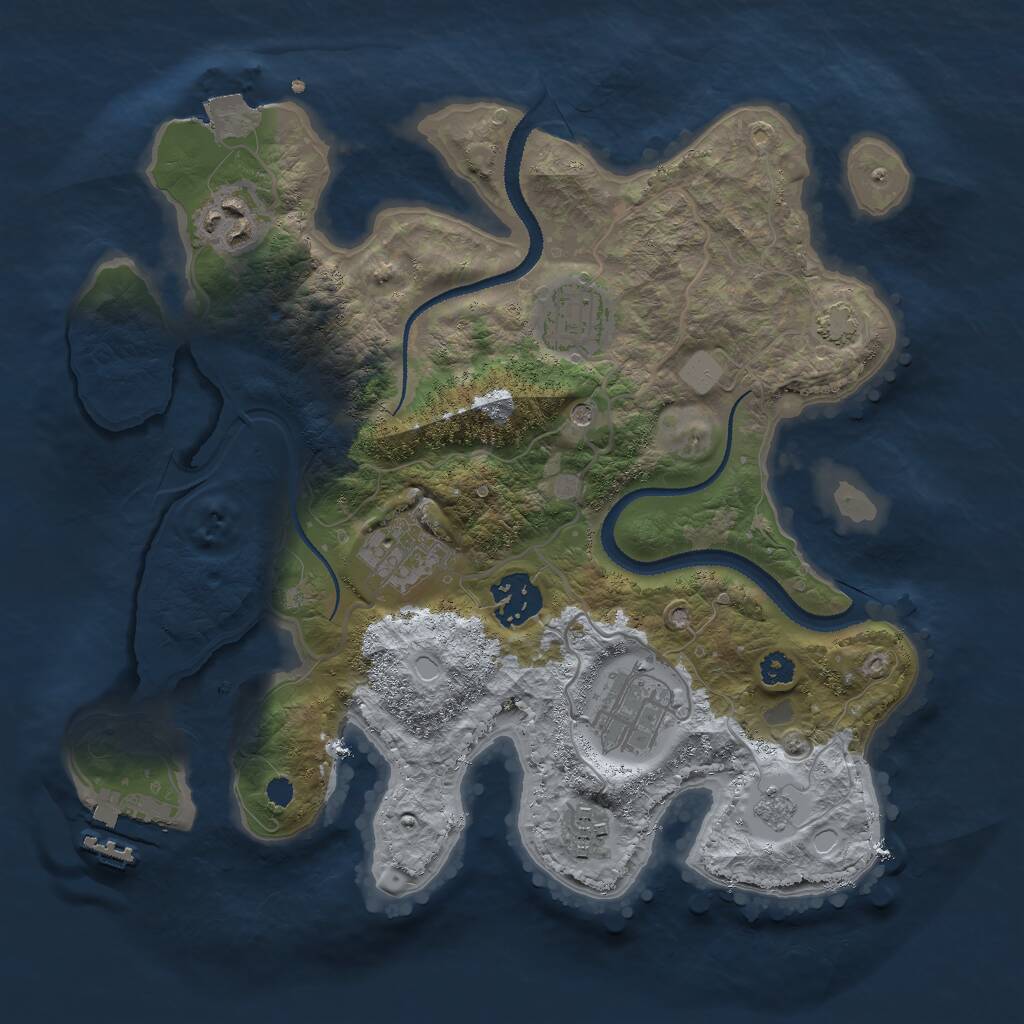 Rust Map: Procedural Map, Size: 3000, Seed: 575000, 11 Monuments