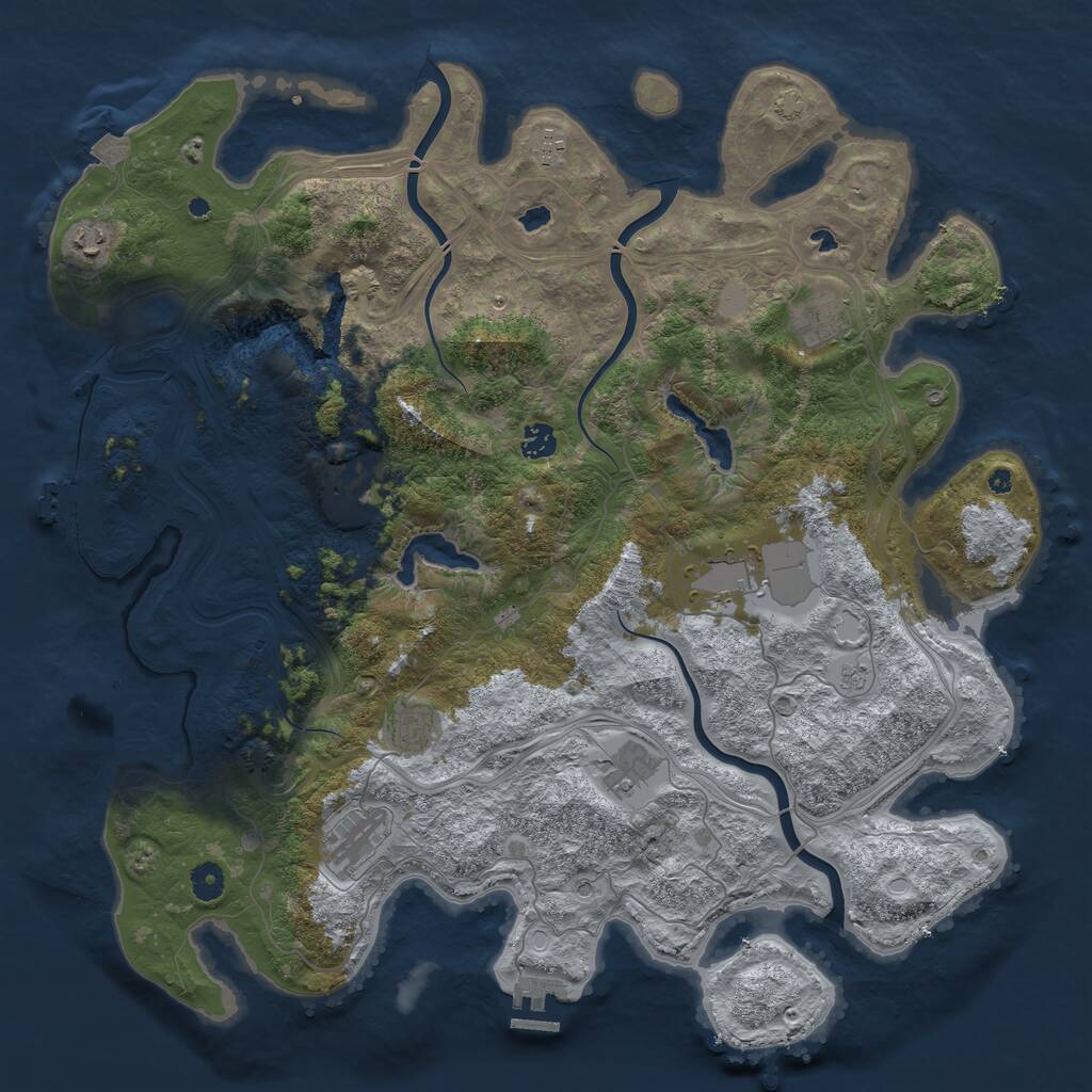 Rust Map: Procedural Map, Size: 4500, Seed: 376759073, 15 Monuments