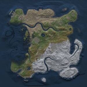 Thumbnail Rust Map: Procedural Map, Size: 3500, Seed: 1693865060, 13 Monuments
