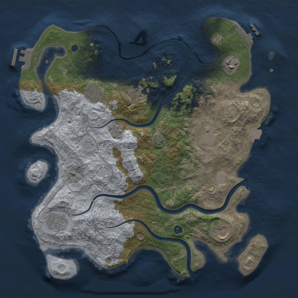 Rust Map: Procedural Map, Size: 3500, Seed: 867481920, 13 Monuments
