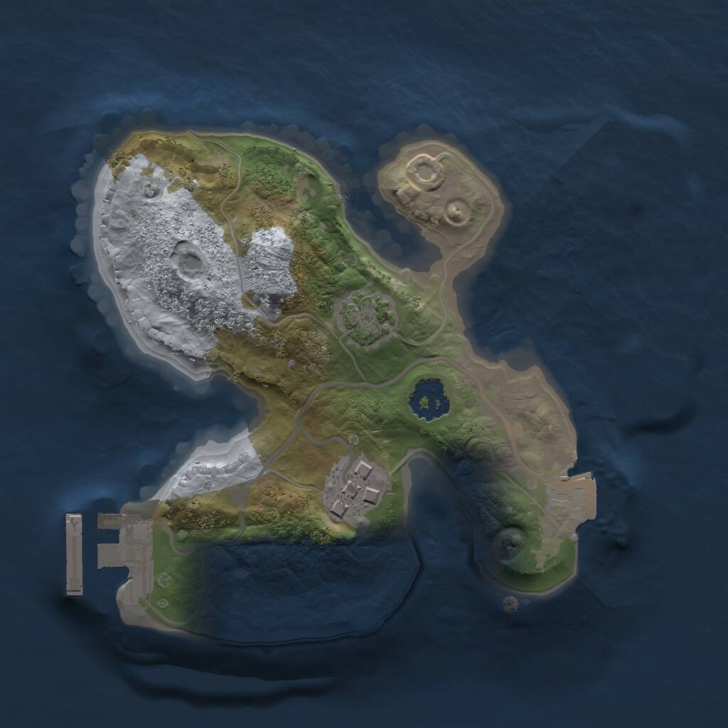 Rust Map: Procedural Map, Size: 1800, Seed: 457937876, 4 Monuments
