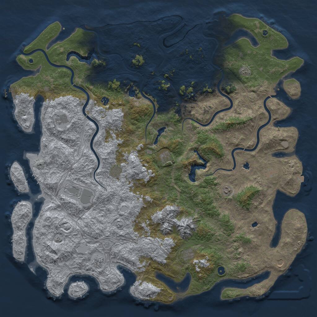 Rust Map: Procedural Map, Size: 6000, Seed: 1778889714, 17 Monuments