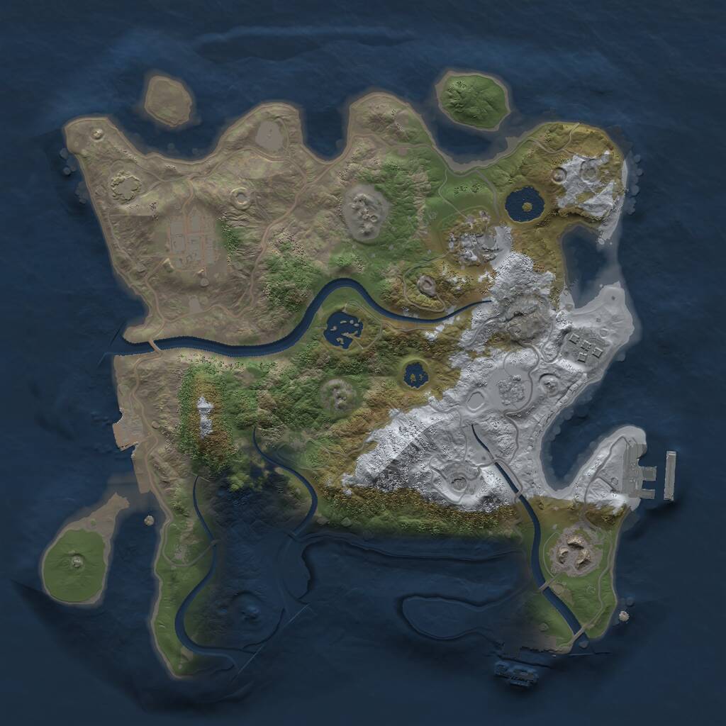 Rust Map: Procedural Map, Size: 3000, Seed: 424998948, 11 Monuments