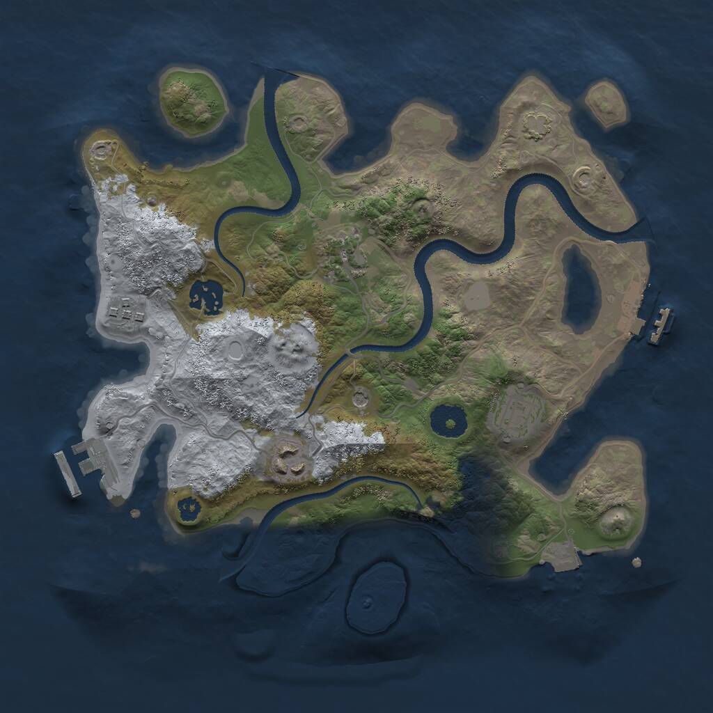 Rust Map: Procedural Map, Size: 3000, Seed: 96772, 10 Monuments