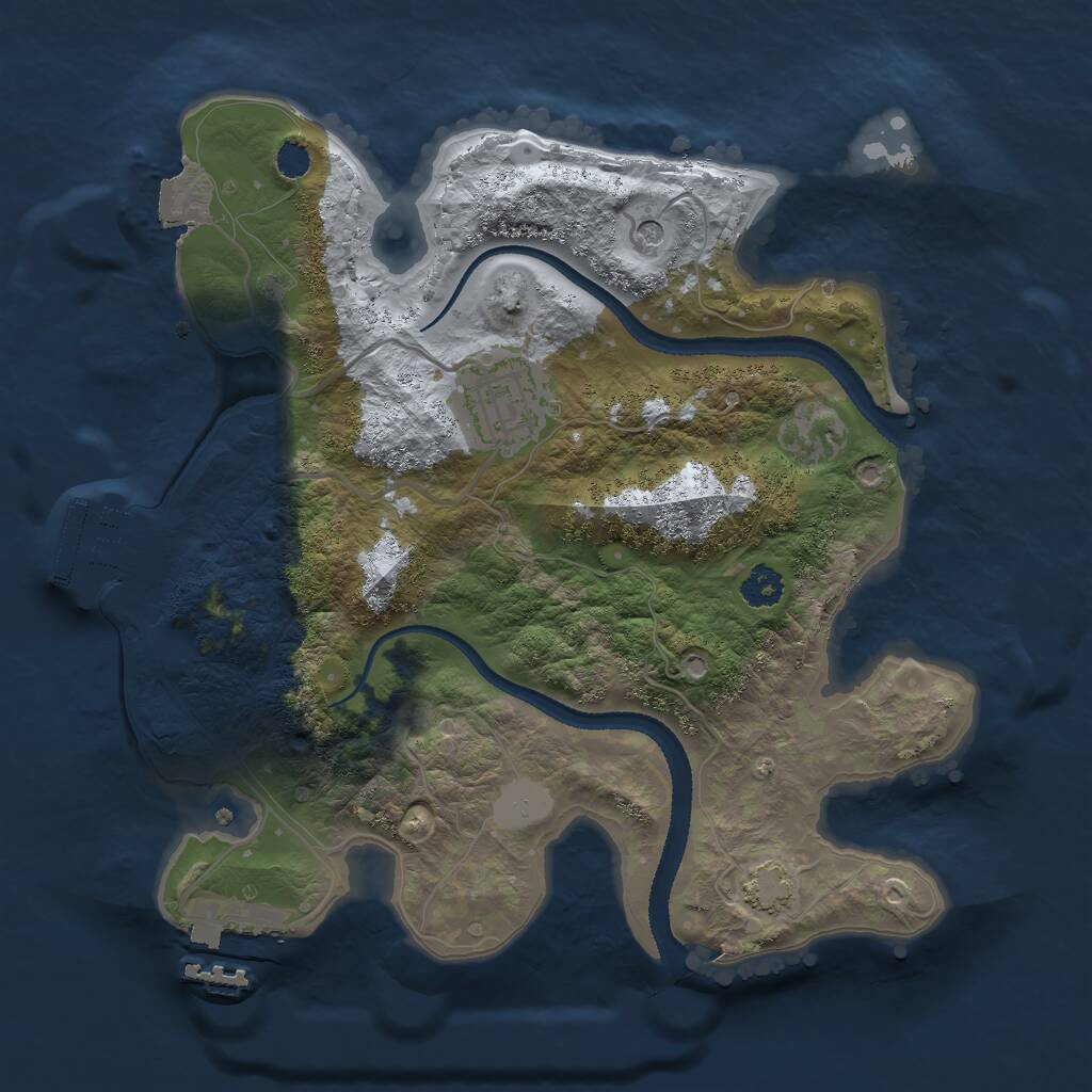 Rust Map: Procedural Map, Size: 2600, Seed: 8623, 6 Monuments