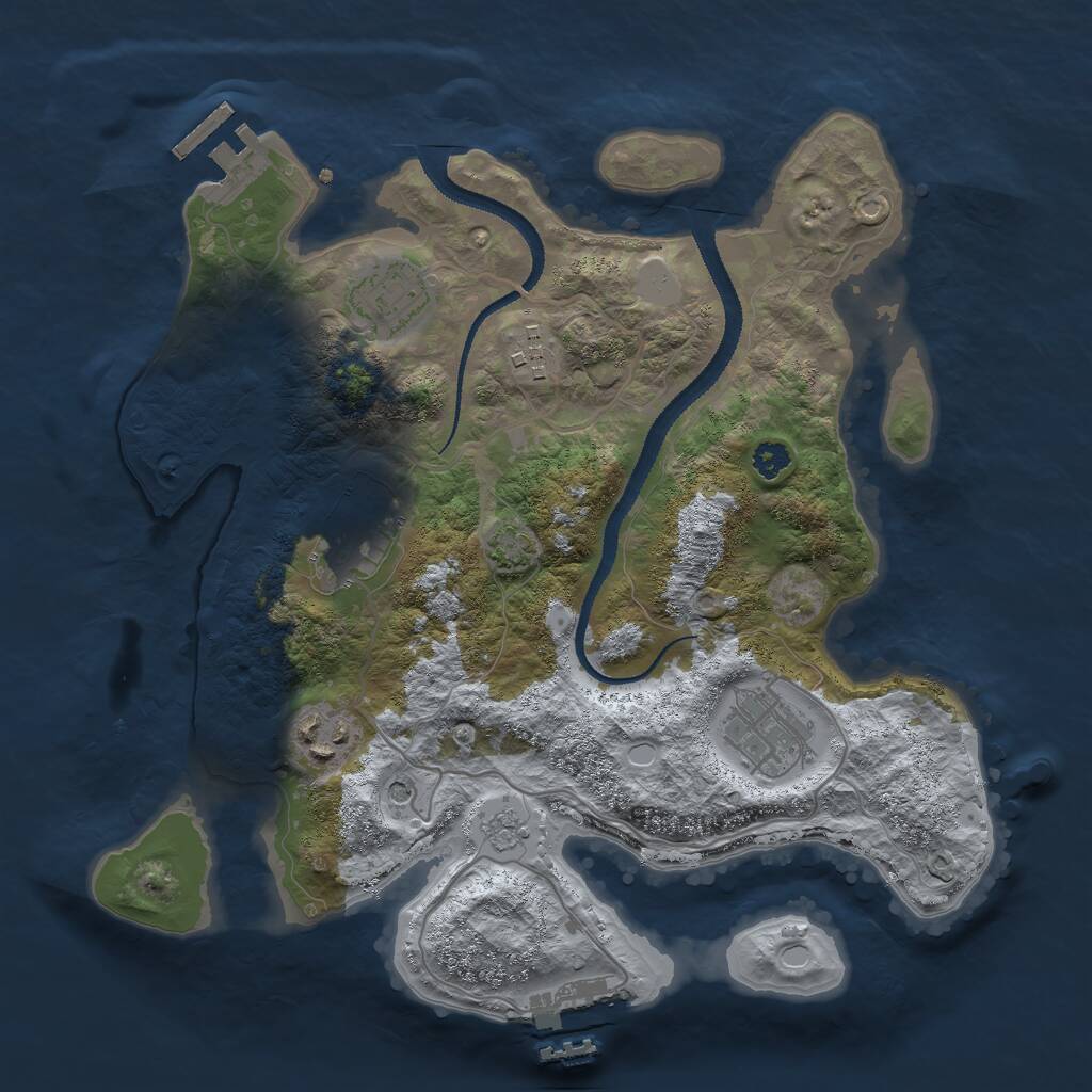 Rust Map: Procedural Map, Size: 3000, Seed: 1575511587, 11 Monuments