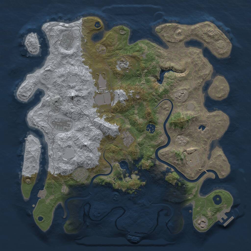 Rust Map: Procedural Map, Size: 4000, Seed: 1966690658, 16 Monuments