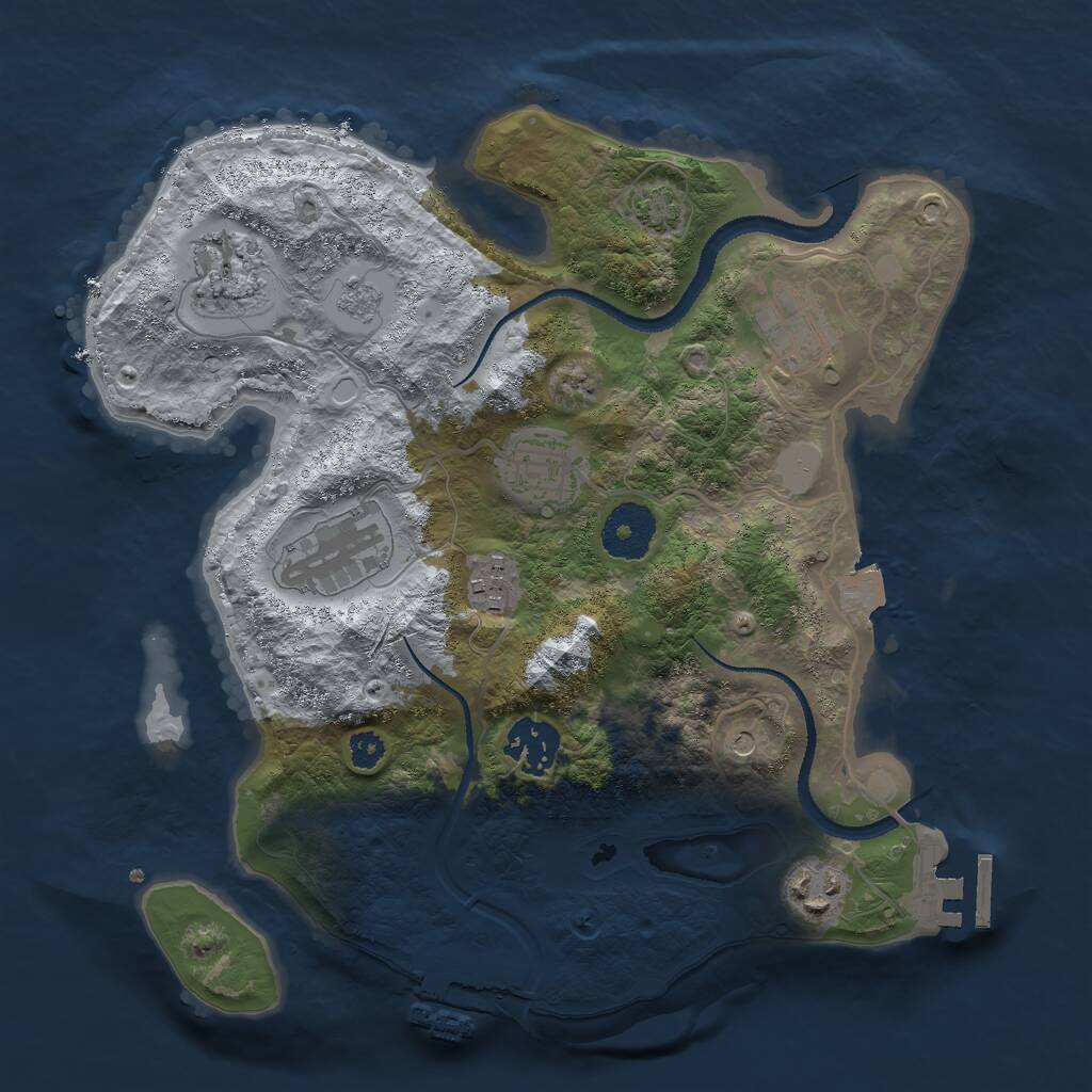 Rust Map: Procedural Map, Size: 3000, Seed: 1213573420, 13 Monuments