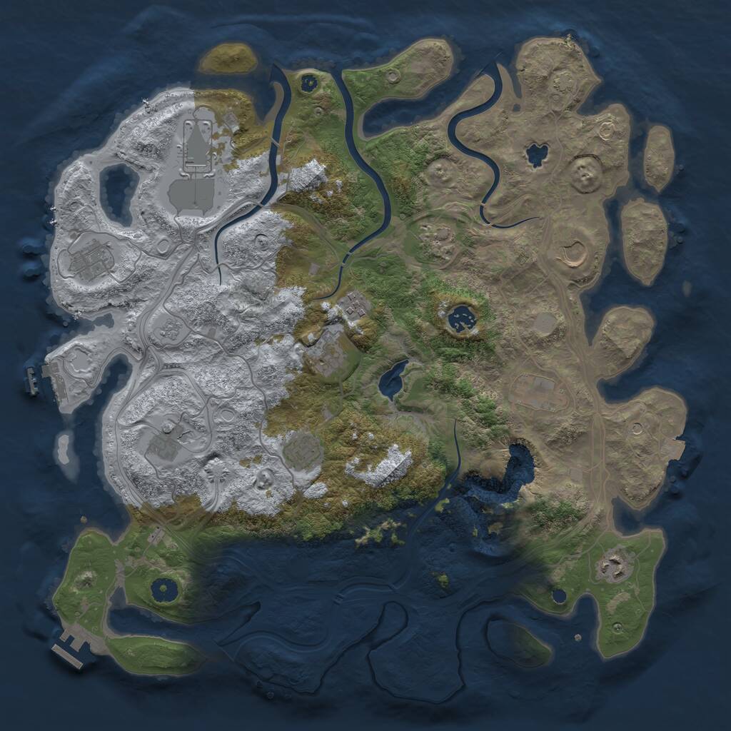 Rust Map: Procedural Map, Size: 4250, Seed: 1626506866, 17 Monuments