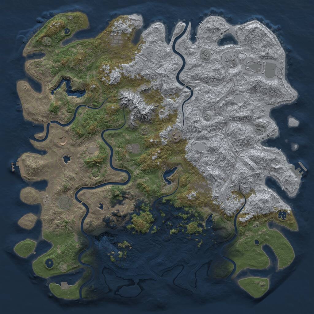 Rust Map: Procedural Map, Size: 5500, Seed: 826509031, 17 Monuments