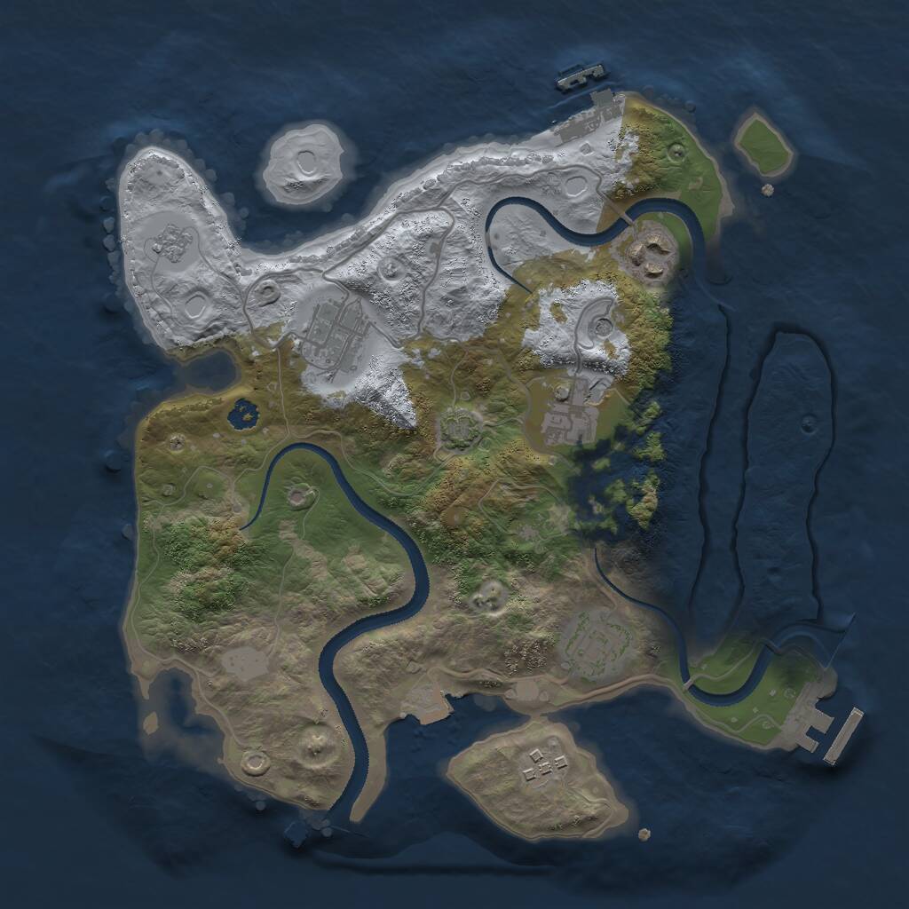 Rust Map: Procedural Map, Size: 3000, Seed: 590000, 11 Monuments