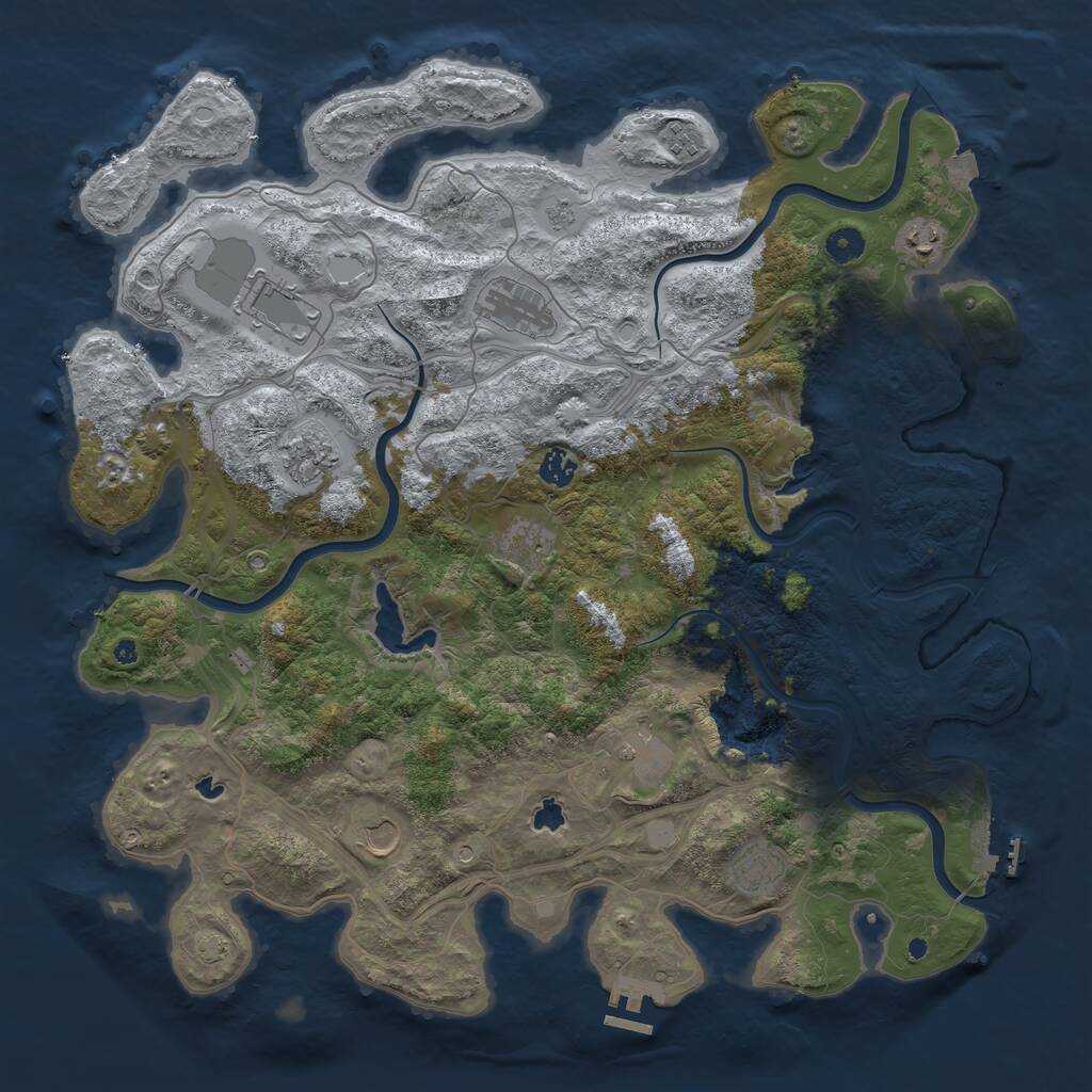 Rust Map: Procedural Map, Size: 4500, Seed: 20260515, 16 Monuments
