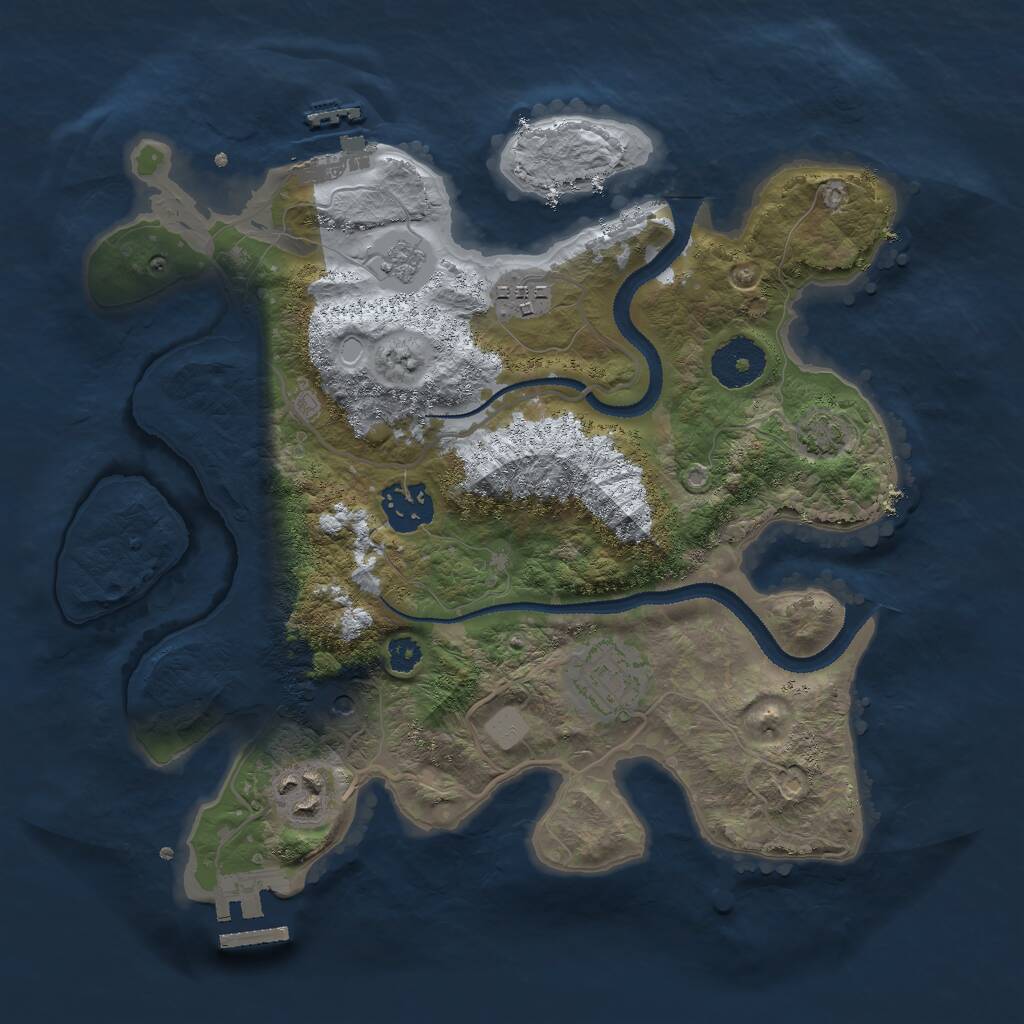 Rust Map: Procedural Map, Size: 3000, Seed: 1046449294, 10 Monuments