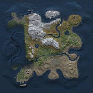 Thumbnail Rust Map: Procedural Map, Size: 3000, Seed: 1046449294, 12 Monuments