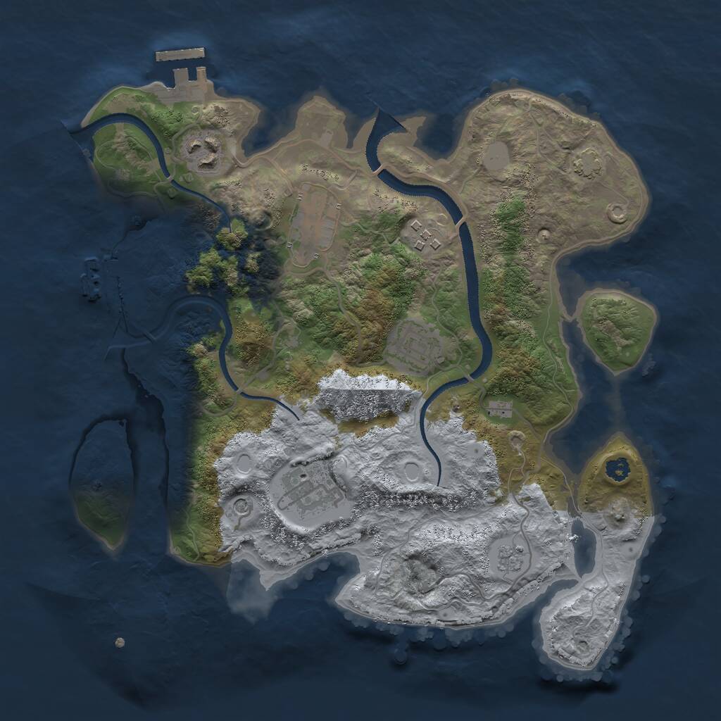 Rust Map: Procedural Map, Size: 3000, Seed: 626042874, 11 Monuments