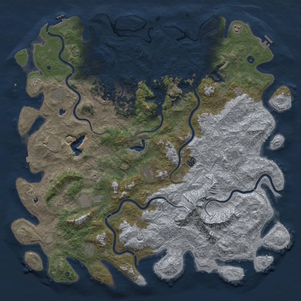 Rust Map: Procedural Map, Size: 6000, Seed: 8951327, 17 Monuments