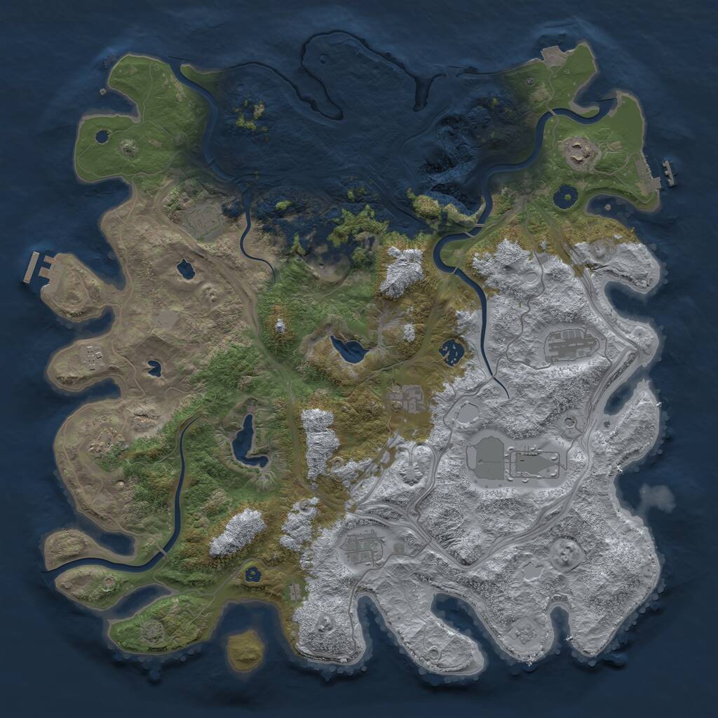 Rust Map: Procedural Map, Size: 4500, Seed: 796546462, 16 Monuments
