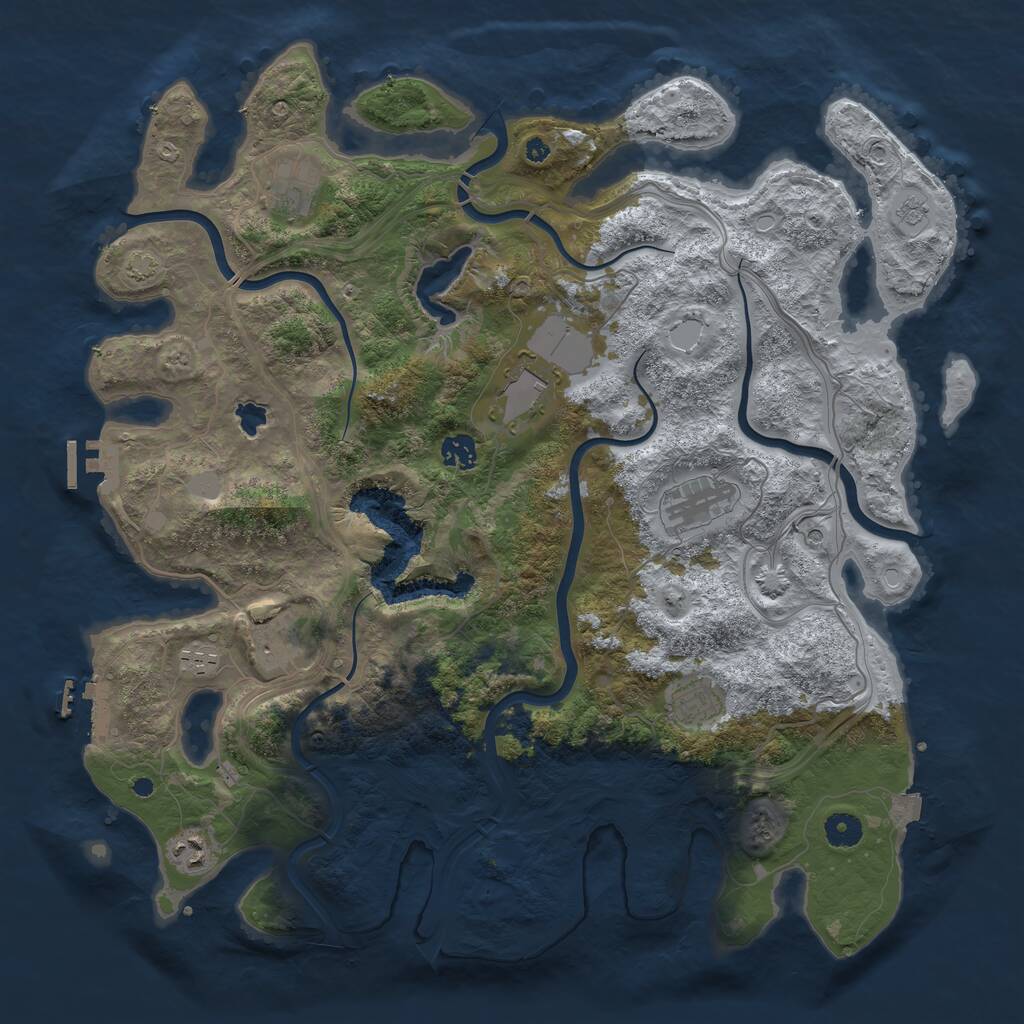 Rust Map: Procedural Map, Size: 4250, Seed: 1338726763, 14 Monuments