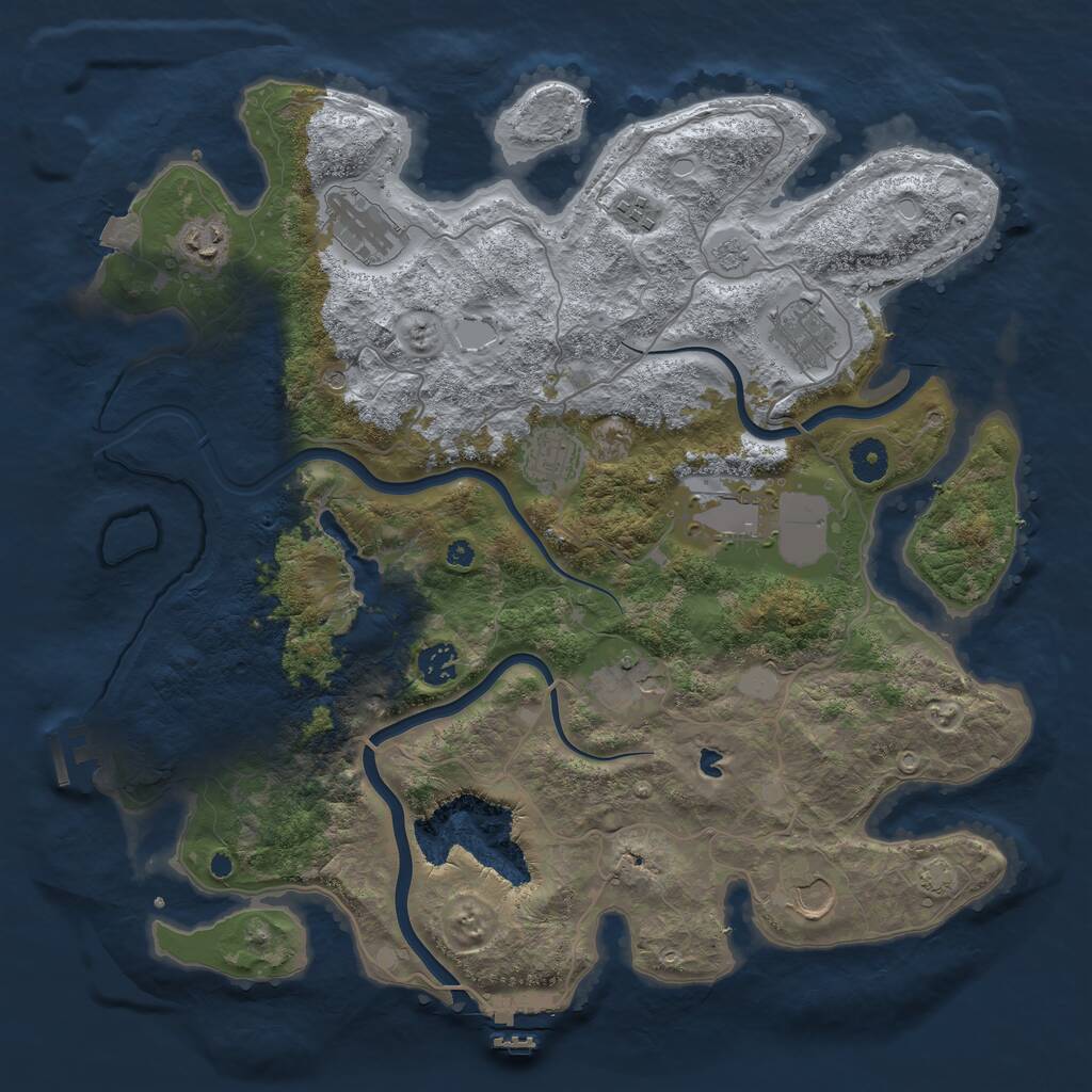 Rust Map: Procedural Map, Size: 4000, Seed: 1901296183, 15 Monuments