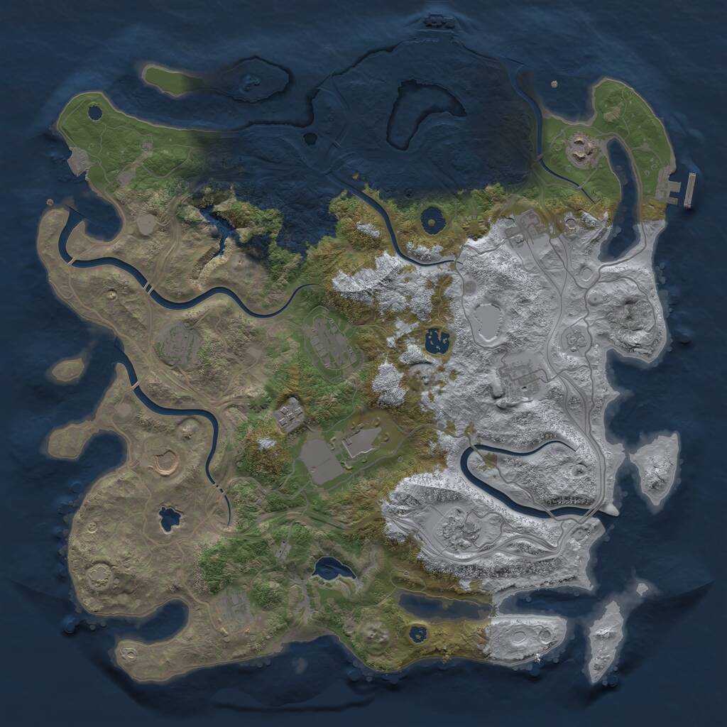 Rust Map: Procedural Map, Size: 4250, Seed: 210705477, 17 Monuments