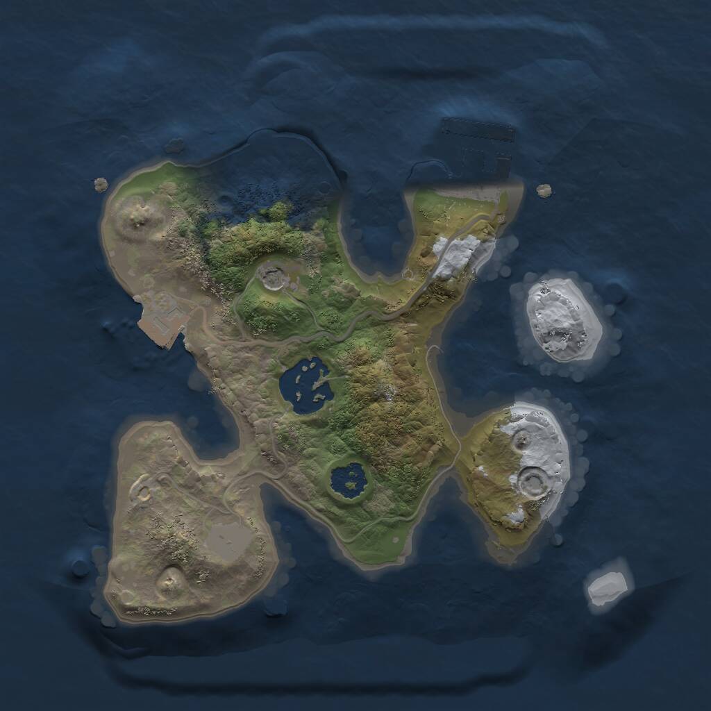Rust Map: Procedural Map, Size: 2000, Seed: 1930278, 4 Monuments