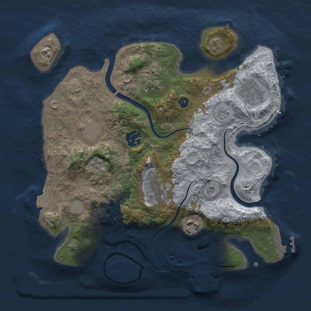 Rust Map: Procedural Map, Size: 3000, Seed: 982802579, 13 Monuments