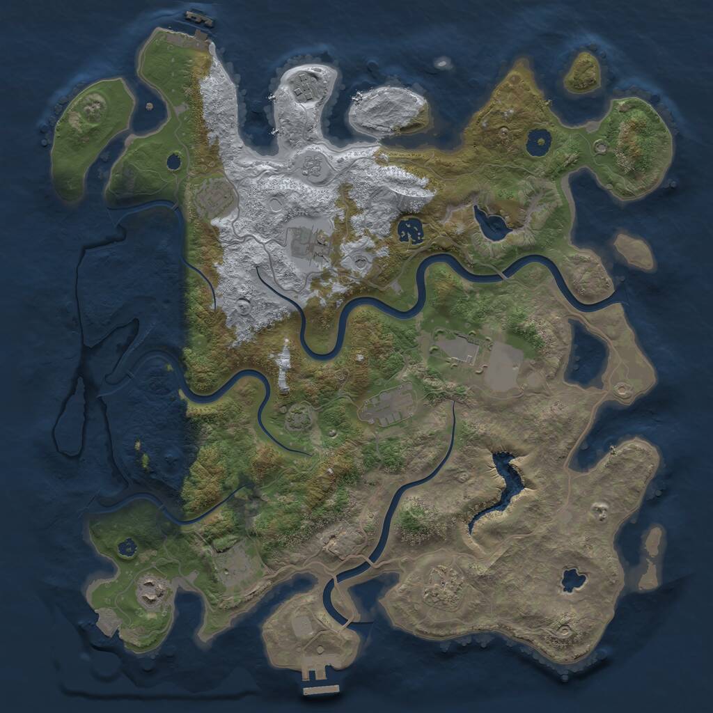 Rust Map: Procedural Map, Size: 4000, Seed: 23798, 15 Monuments