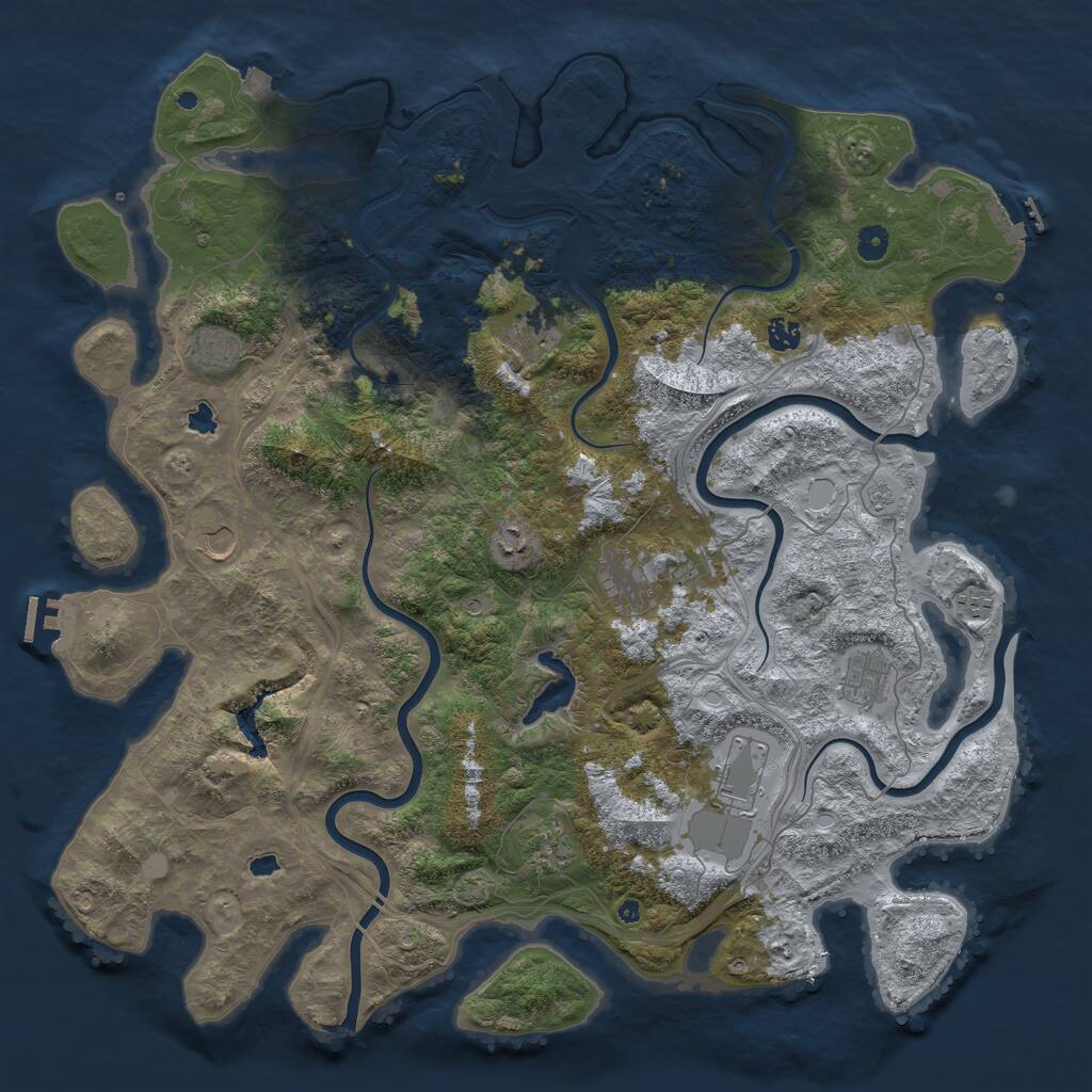 Rust Map: Procedural Map, Size: 4800, Seed: 2083800814, 16 Monuments