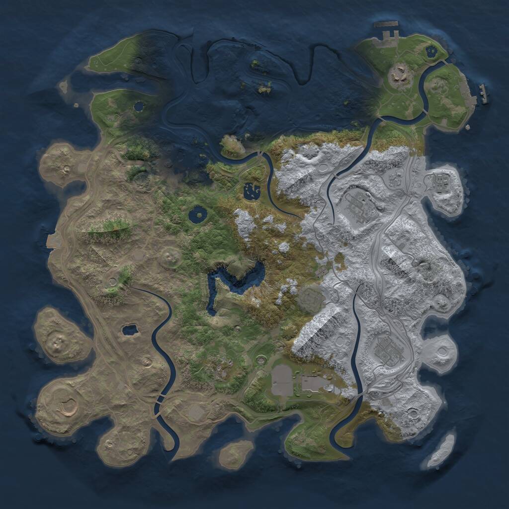 Rust Map: Procedural Map, Size: 4250, Seed: 829484447, 16 Monuments