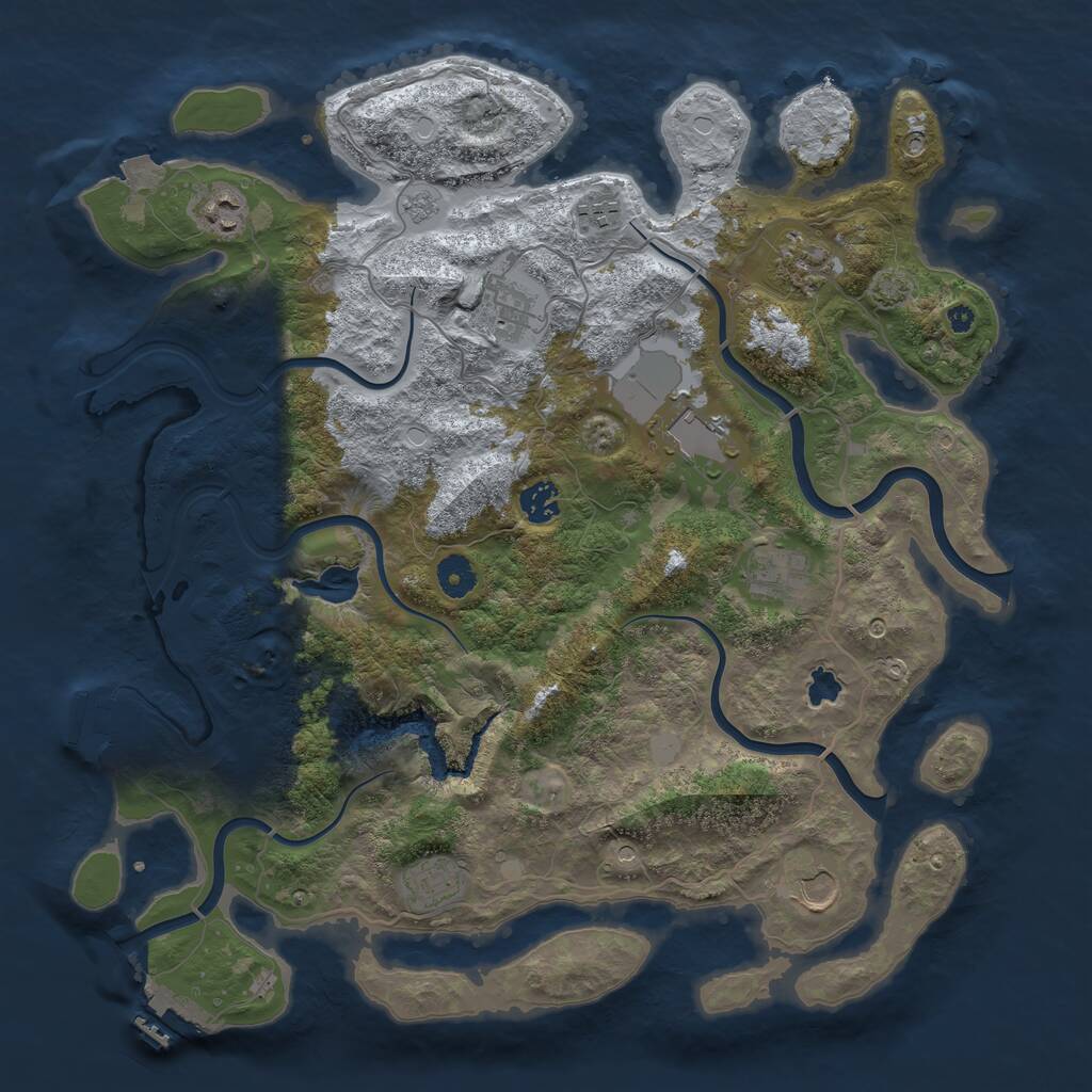 Rust Map: Procedural Map, Size: 4050, Seed: 809241950, 15 Monuments