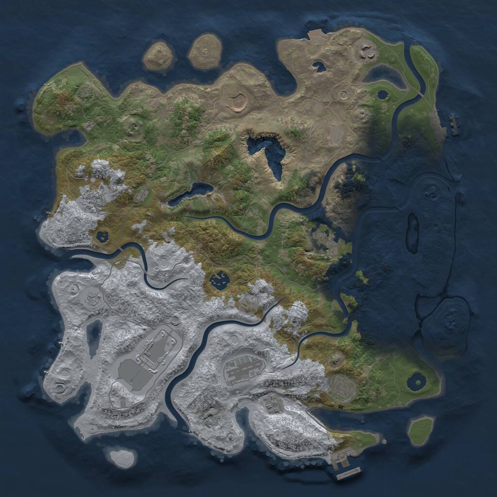 Rust Map: Procedural Map, Size: 4050, Seed: 1500352020, 15 Monuments