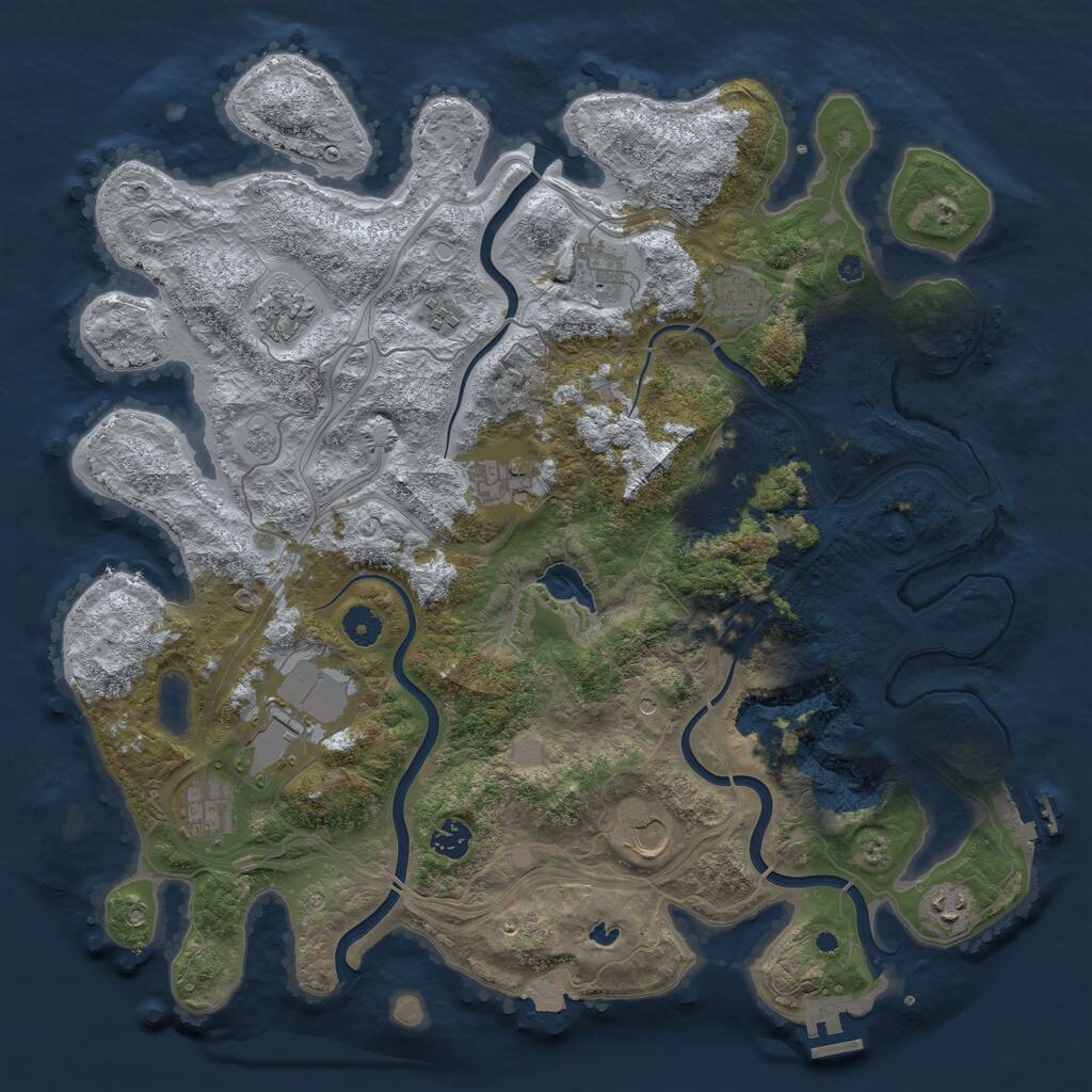 Rust Map: Procedural Map, Size: 4250, Seed: 200217826, 17 Monuments