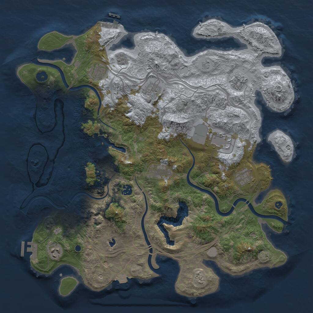 Rust Map: Procedural Map, Size: 4250, Seed: 123183490, 15 Monuments